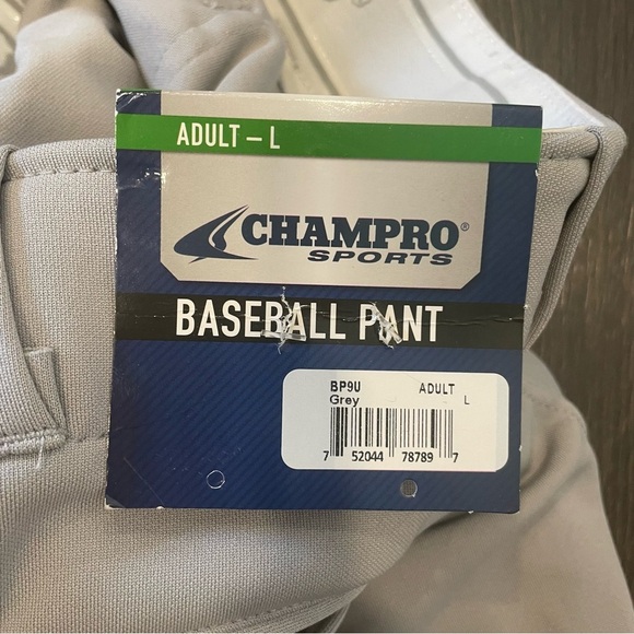 Champro Sports Baseball Pants Adult Gray New with Tags - Picture 5 of 8